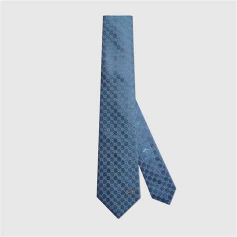 royal blue gucci tie|GG silk jacquard tie in dark blue and light blue .